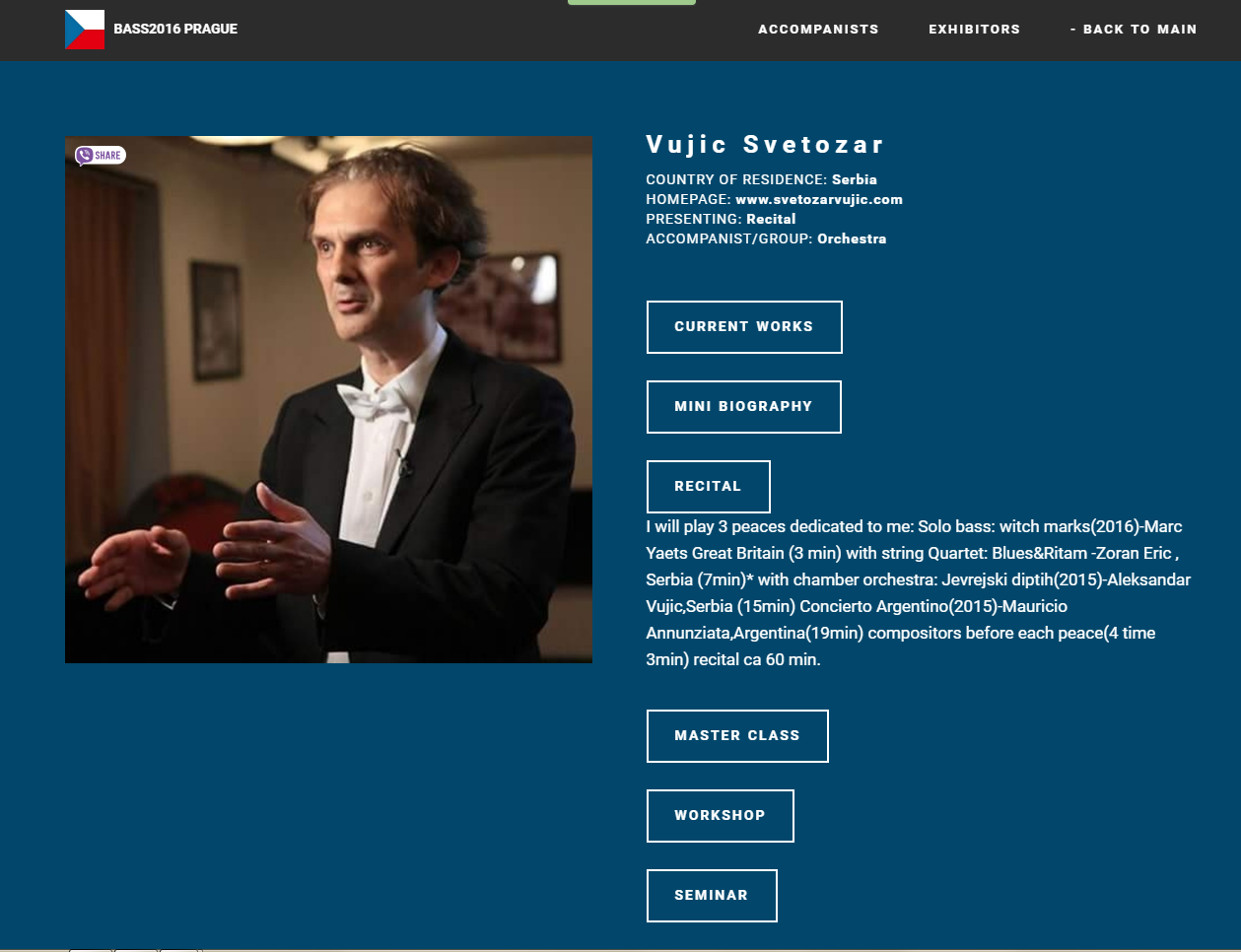 Svetozar Vujic Borski - Kongres kontrabasista u Pragu